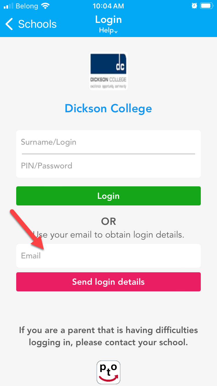 Dickson College PTO: Smartphone Pwd